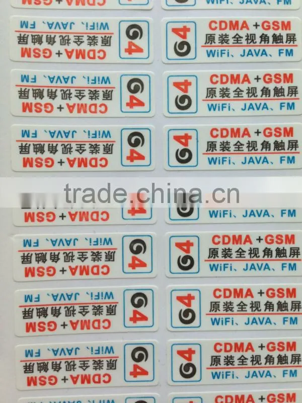 transparent Phone PET printing label for phone package