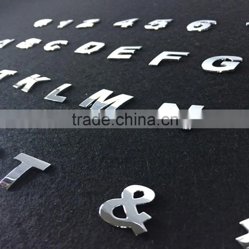 cheap 3d stickers chrome car custom single letters lighted Car Emblem