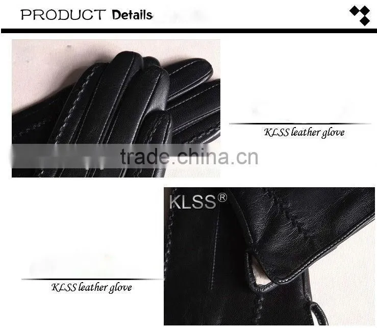 hot sale stylish leather lady wearing red color leather gloves in winter