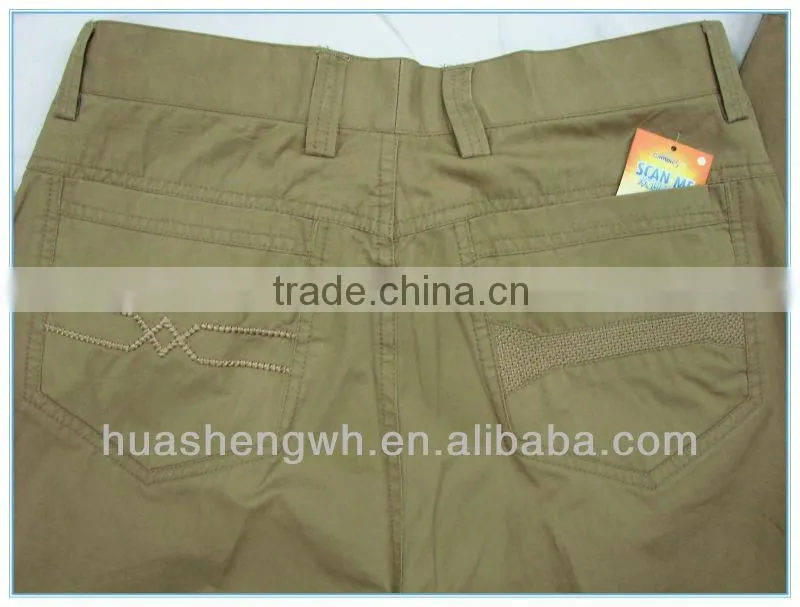 khaki man's fashion cotton casual trousers pants 2013 Manufacturer