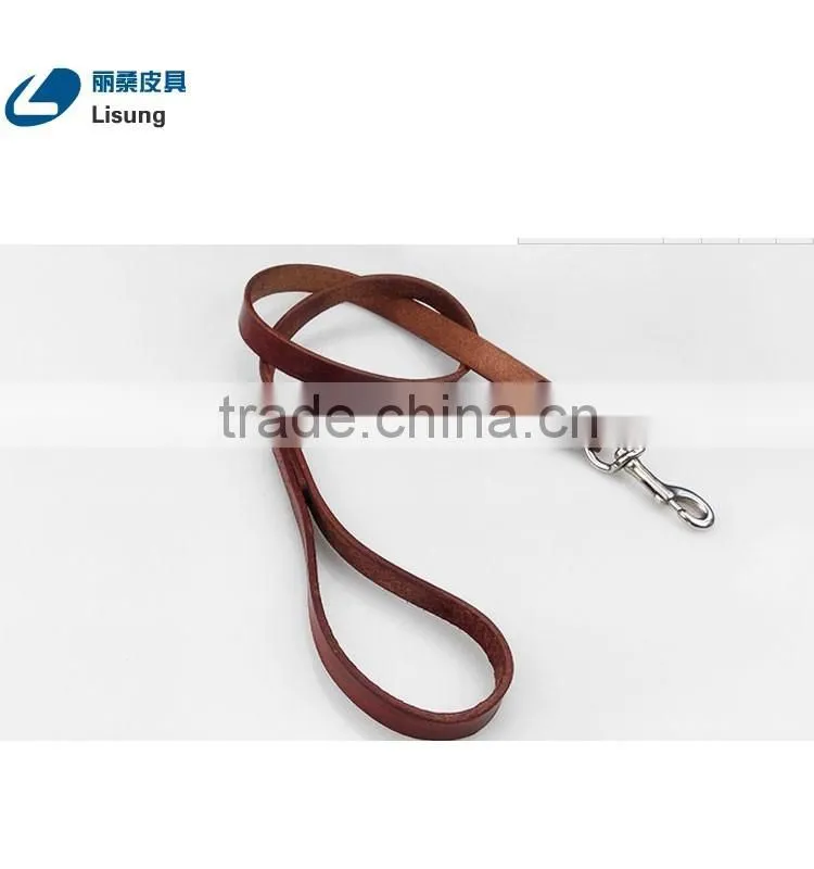 Alloy Hooking No Retractable Pure Cowhide Leather Dog Leash