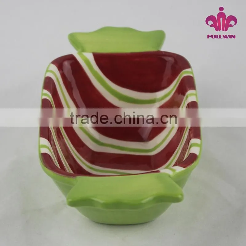 Candy stripes ceramic bowl