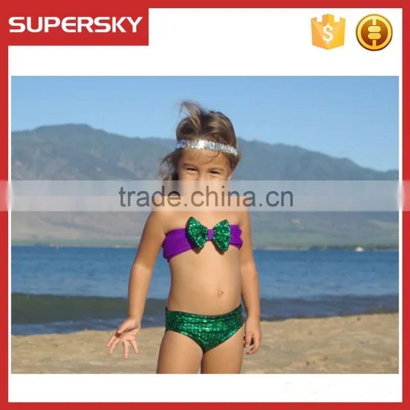 A-1634 Kids Swimmable Mermaid Swimwear Kids Mermaid Tail Swimsuit Children Mermaid Bikini Swimwear