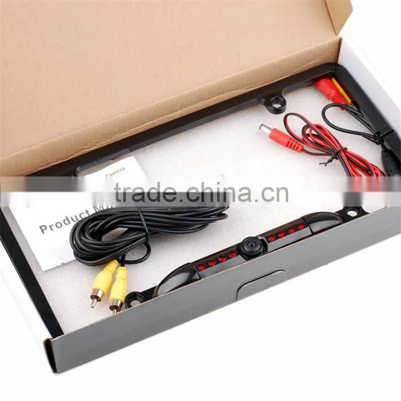 170 degree Viewing Angle Universal 8 IR LED Car License Plate Frame Mount Rear View Camera (Black or Silver )