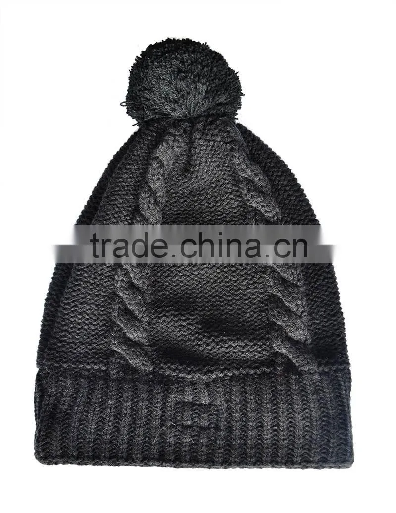Custom Winter Embroidery Acrylic Knitting Beanie Caps Outdoor Sports
