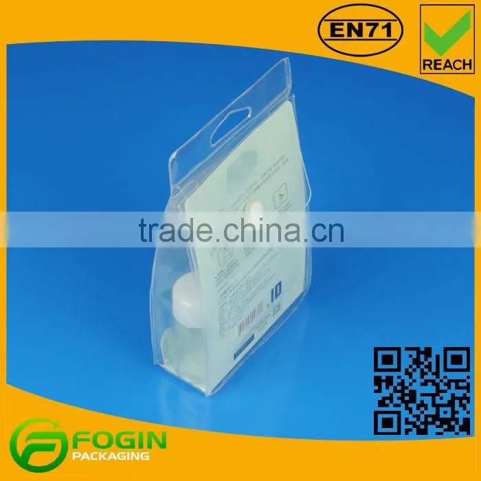 transparent cosmetic heat seal pvc bag