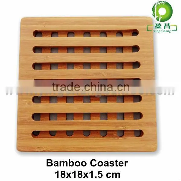 Round Bamboo coffee pot mat