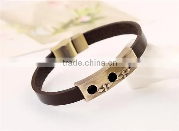 Bracelet making suppliers leather bracelet/ leather bracelet with magnetic clasp