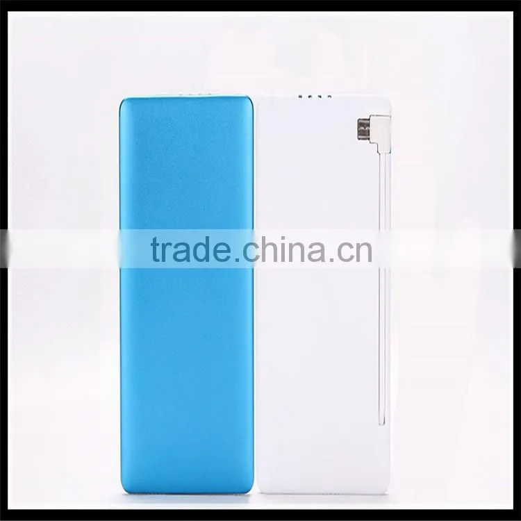 2016 Colorful Slim Portable 3200mAh Power Bank With Usb Micro Cable