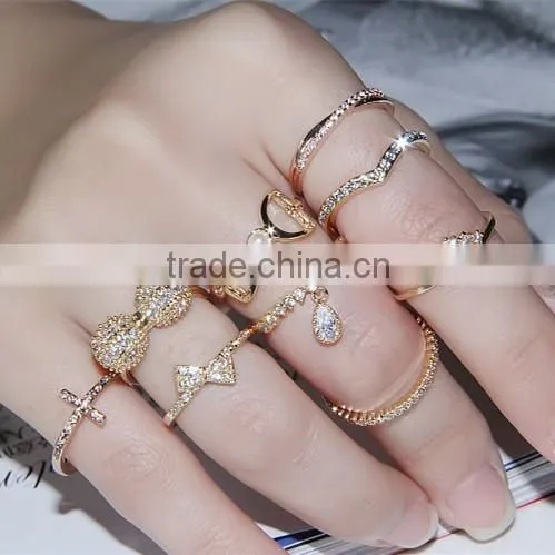 Elegant custom wholesale fashion AAA zircon mens brass ring