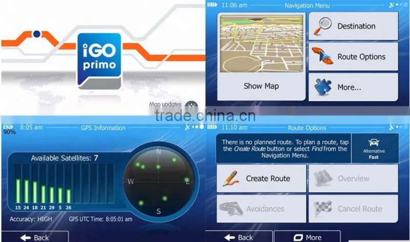 OEM Manufacturer 4GB WinCE 6.0 GPS Navigation for car