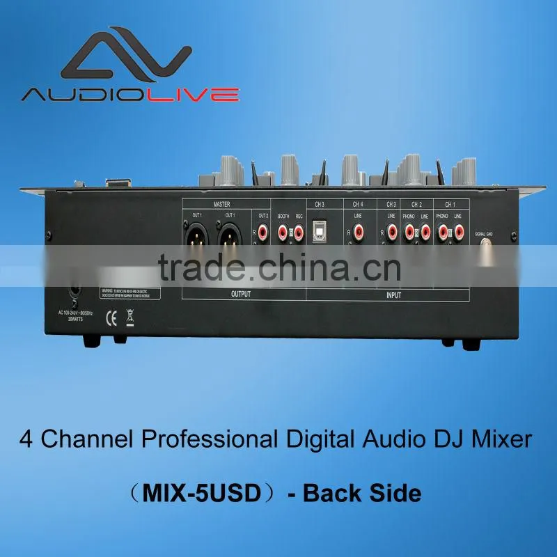 professional mixer console 5 channel Mix-5USD usb audio mixer console