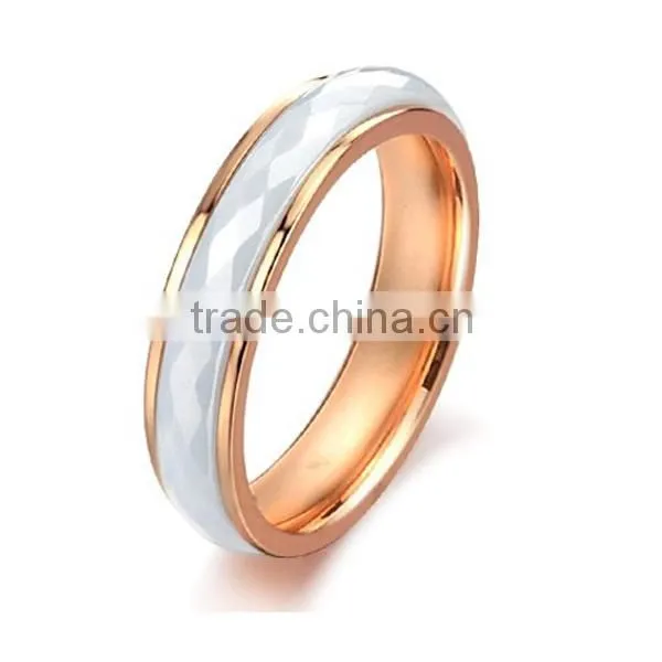 High quality 316l stainless steel ring fashion gold ceramic ring for women