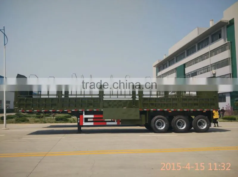 60T 3 axle animals transport semi trailer /truck stake semi trailer