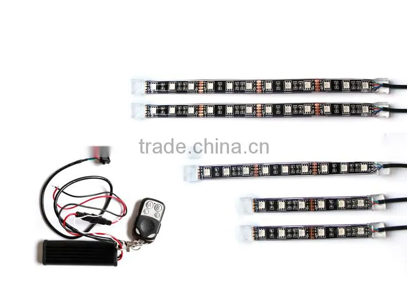 Customized 6-12pc Motorcycle Led Lighting Kit with FCC RF RGB LED Remote Controller, Hot sale in USA