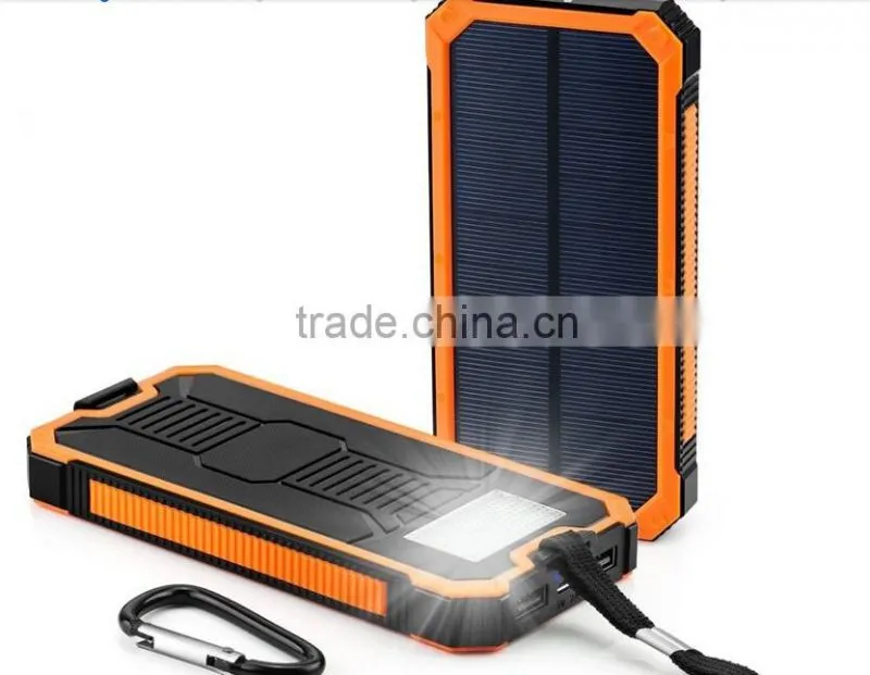 Made in china waterproof solar power bank solar camping light 8000mah dual USB