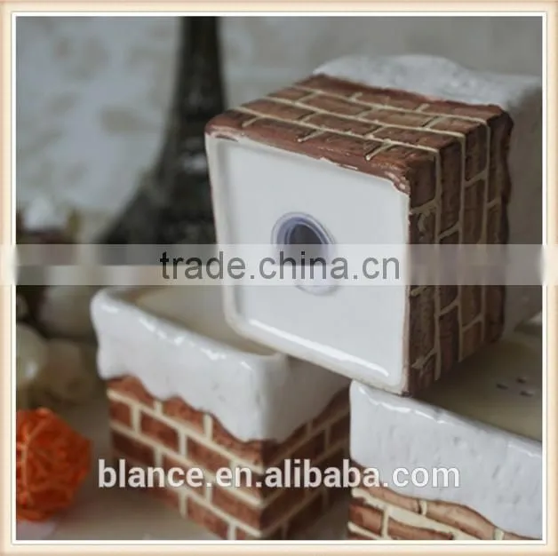 ceramic brick wall high quality salt and pepper shakers