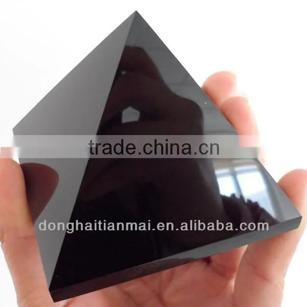 Natural Obsidian Crystal Pyramid Armenian Obsidian Rock Pyramid For Sale / Obsidian Pyramid for Meditation