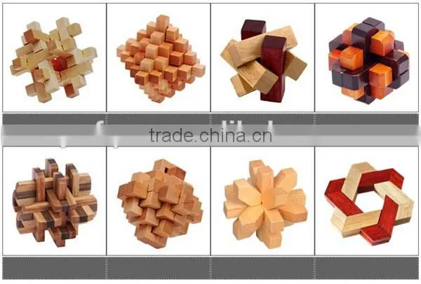 Chinese Traditional Wooden Educational Kongming Lock Burr Puzzle Toy