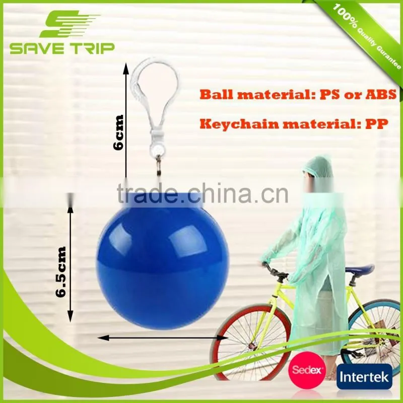 Promotional disposable emergency PE disposable plastic rain coat poncho in ball