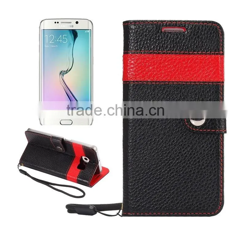 For Samsung Galaxy S6 Edge New Genuine Real Leather Card Holder Flip Wallet Case Cover