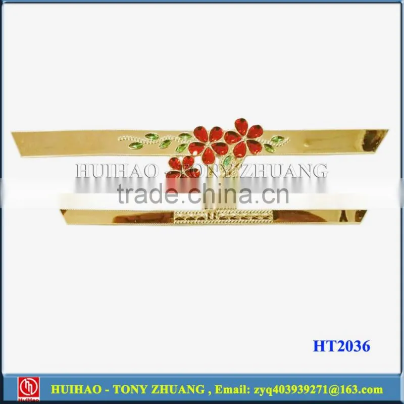 gold plating flower shape TPU shoe strap vamp accessory HT2036B