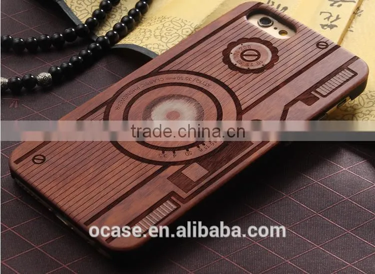 2016 Custom engrave with bumper wooden case for iphone 5 5s.