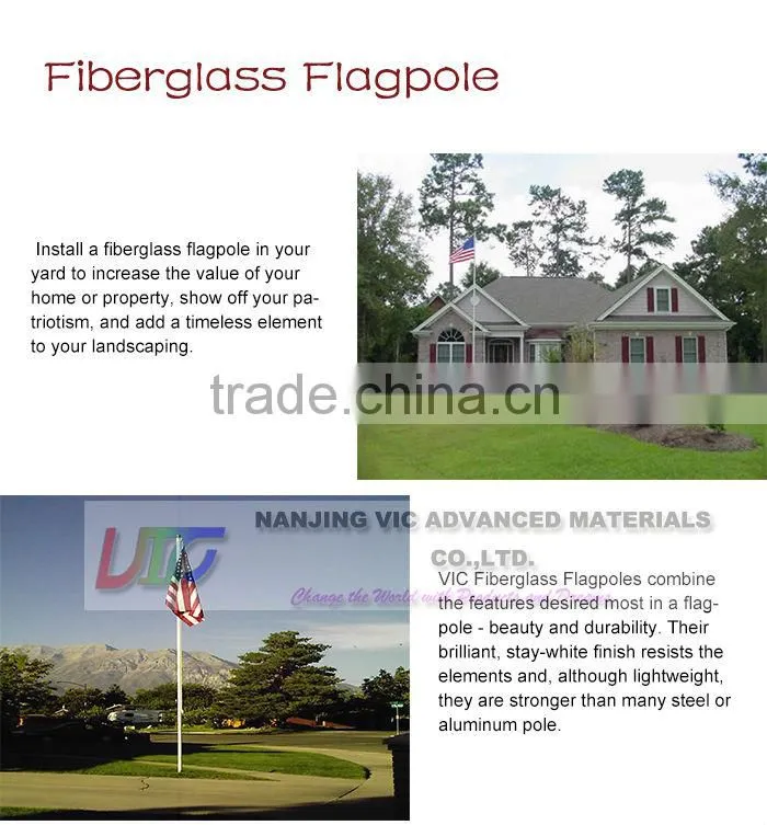 Fiberglass Rod Tube Used As Flag Pole,High Strength Fiberglass FRP Flag Pole,UV Resistant,Colorful,Made In China
