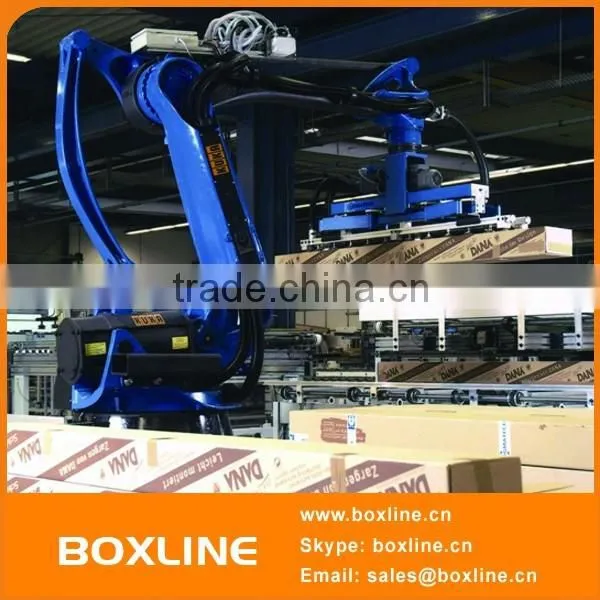 Industrial robot arm palletizing