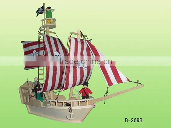 Classic Wooden toy ship model