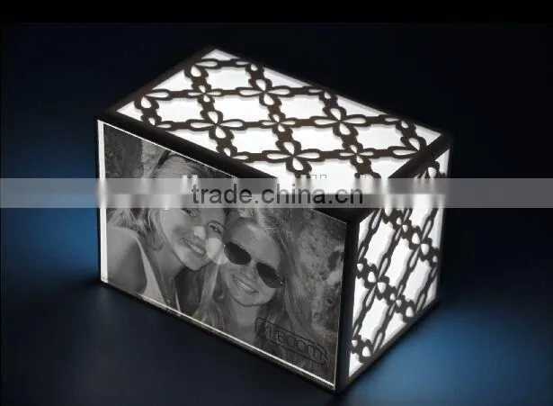 acrylic photo frame with fashion LED light power Shenzhen factory acrylid frame in black