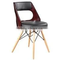Cafe Bar Stools Chrome Frame Plywood Seat High Chair #HY3013