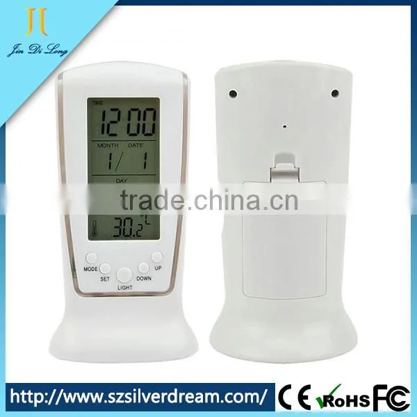 made in china Metal Alarm calender desktop led Clock