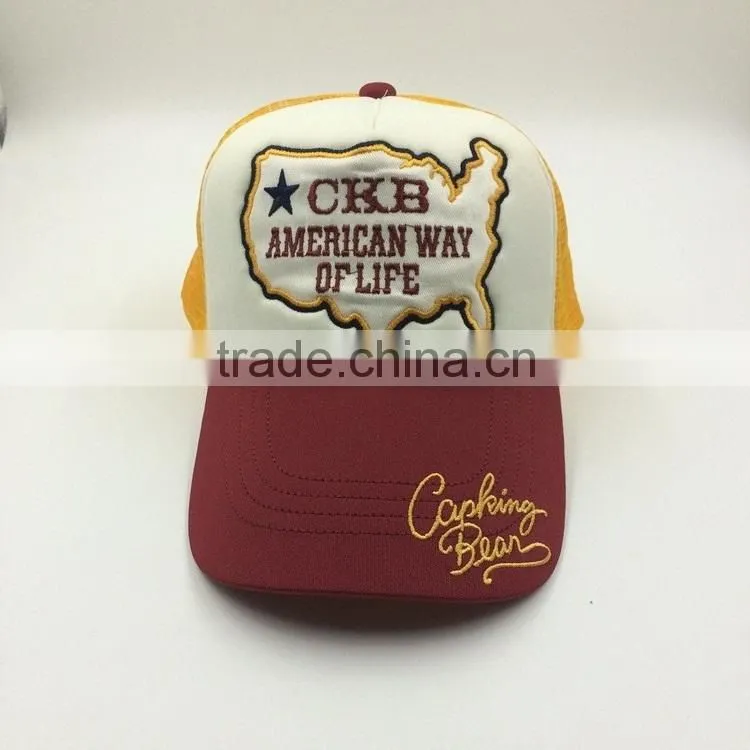 wholesale customize 100% cotton embroidery patch trucker cap and hat