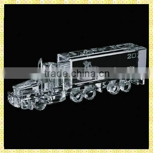 Handmade Engraved Crystal Oil Tanker Model For Business Annual Souvenirs
