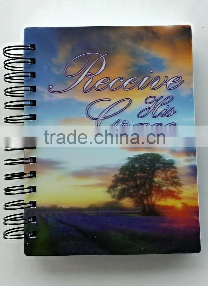 3D PET lenticular cover spiral pocket notebook