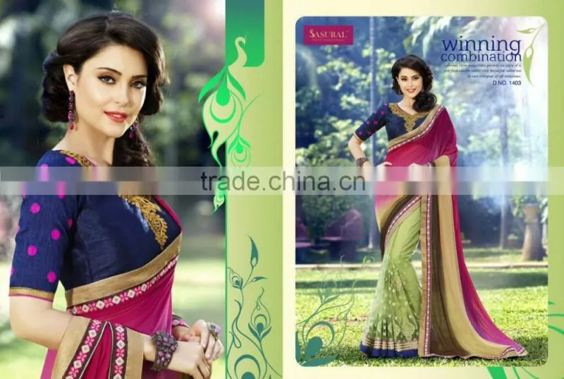 Black Color Saree Embroidery Work Done With Beautiful Red Color Pipeping Beauty Designer Sarees