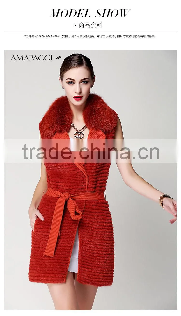 Hot sale knitting mink fur Vests & Waistcoats for women