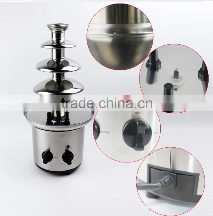 Economic home 9cm(D)18cm(H) 180W Stainless Steel 4 Tiers cheap 110v/220v chocolate fountain