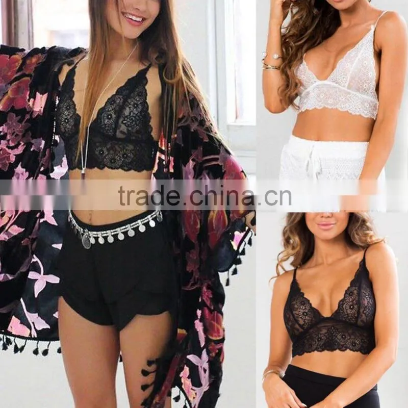Summer Hot Sexy Women's Bra Straps Lace Push Up Hollow Black White