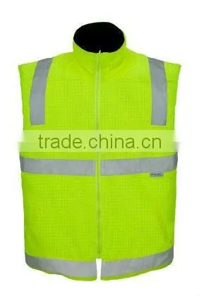 hi-vis waterproof workwear reflective safety Jacket with pockets and zip