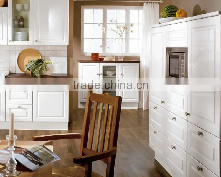 Hotel kitchen equipment, white MDF pvd ktichen cabinet