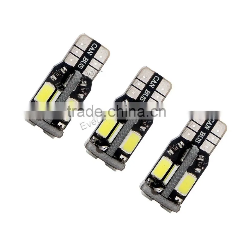 CE,ROSH Car Auto LED T10 194 W5W Canbus 10smd 5630 5730 LED Light Bulb ,led smd t10 canbus