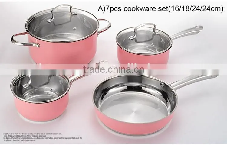 59 pcs natural cooking frypan and saucepan non-stick ceramic cookware with stainless steel knob