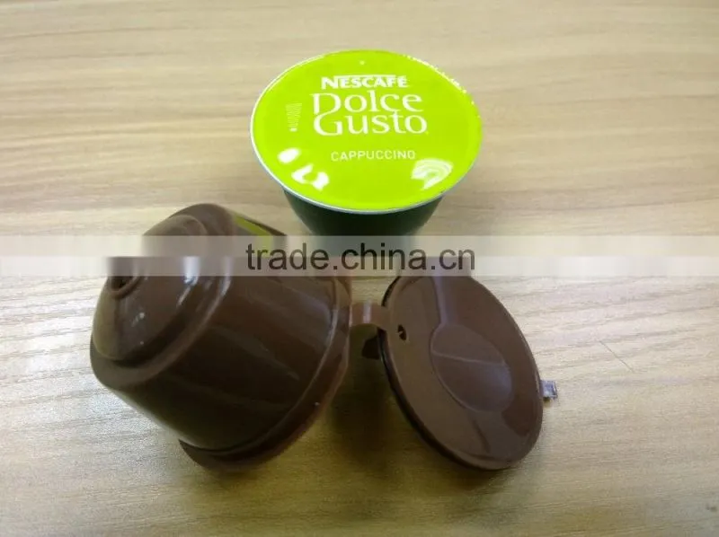 Reusable dolce gusto nespresso capsule with lid