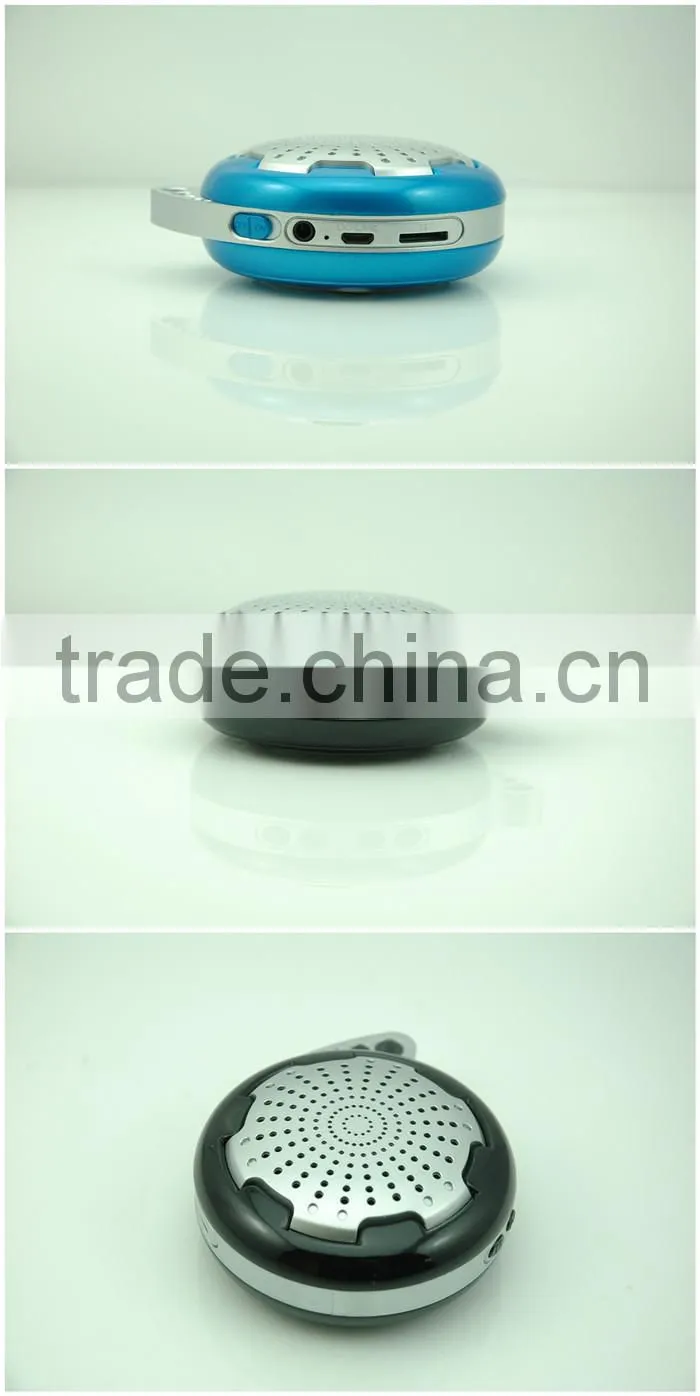 S307 2015 wholesale electronic round bluetooth speaker with hook for outdoor