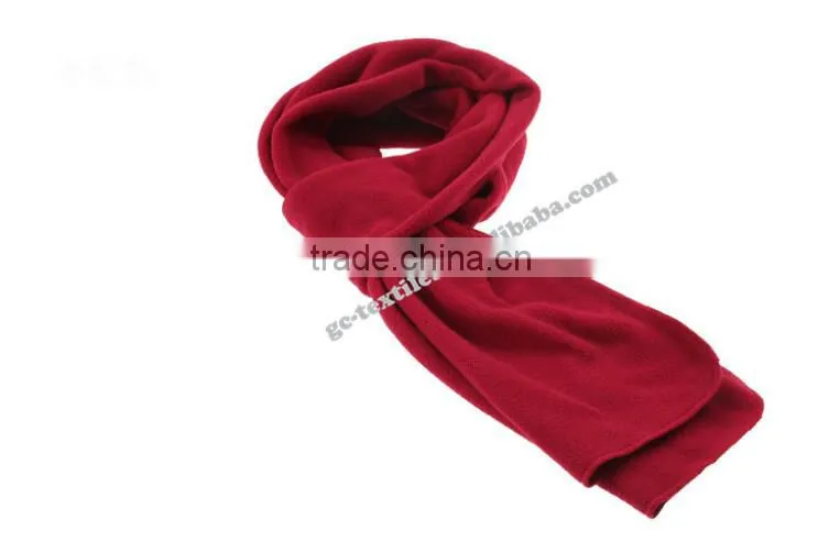 high quality and soft polar fleece solid color scarf