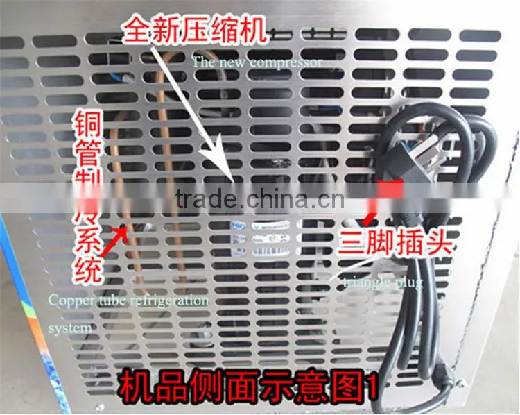 2015 Flat Pan Frozen Yogurt Real Fruits Stir Ice Cream Rolls Machine