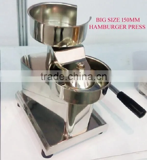 Hot selling 2015 new type full stainlesss steel big size 150mm hamburger press,hamburger patty maker,hamburger mould