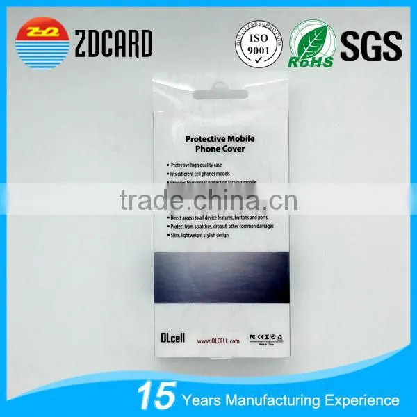 Custom size transparent plastic mobile cell phone case packaging box